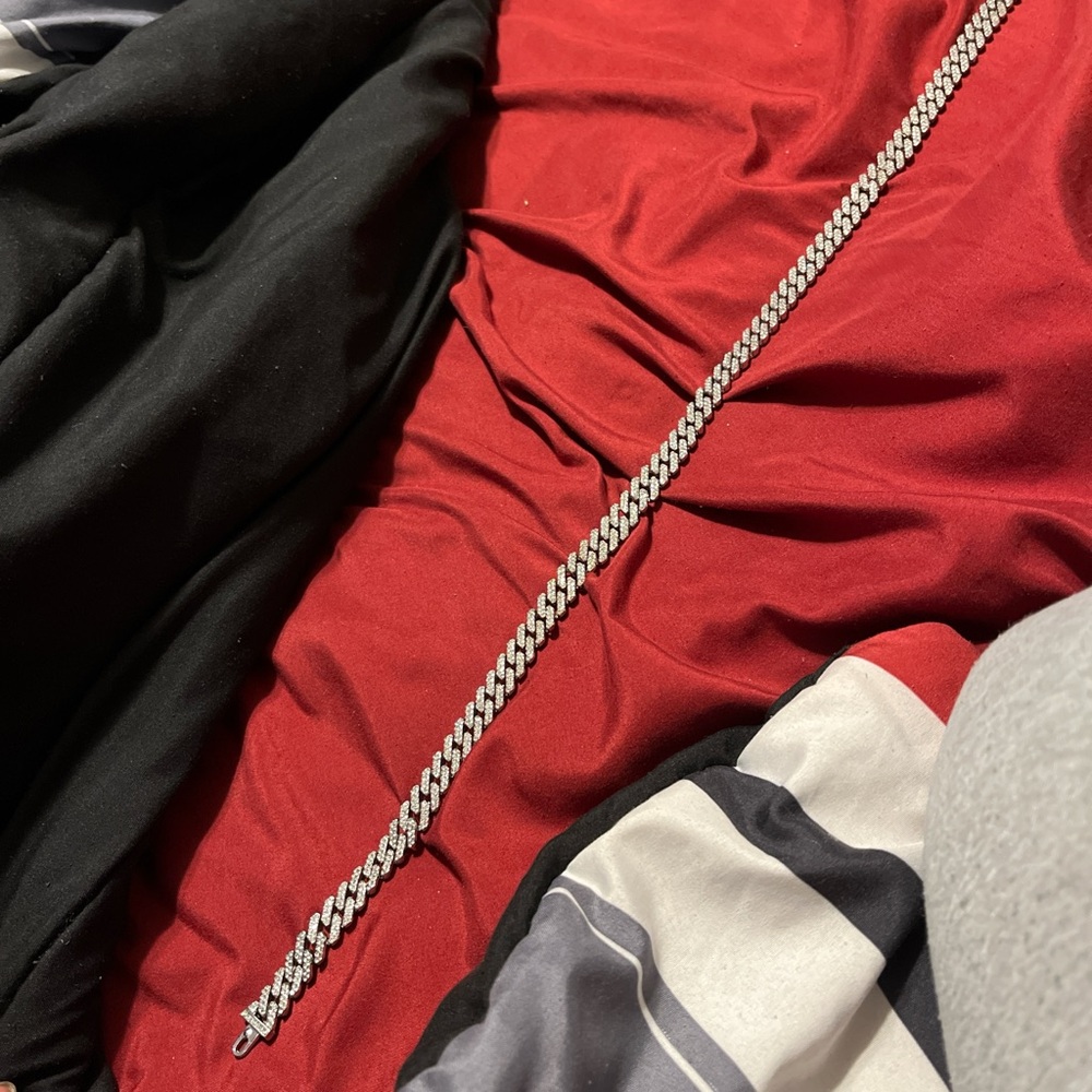 Silver Cuban Link Chain Bracelet